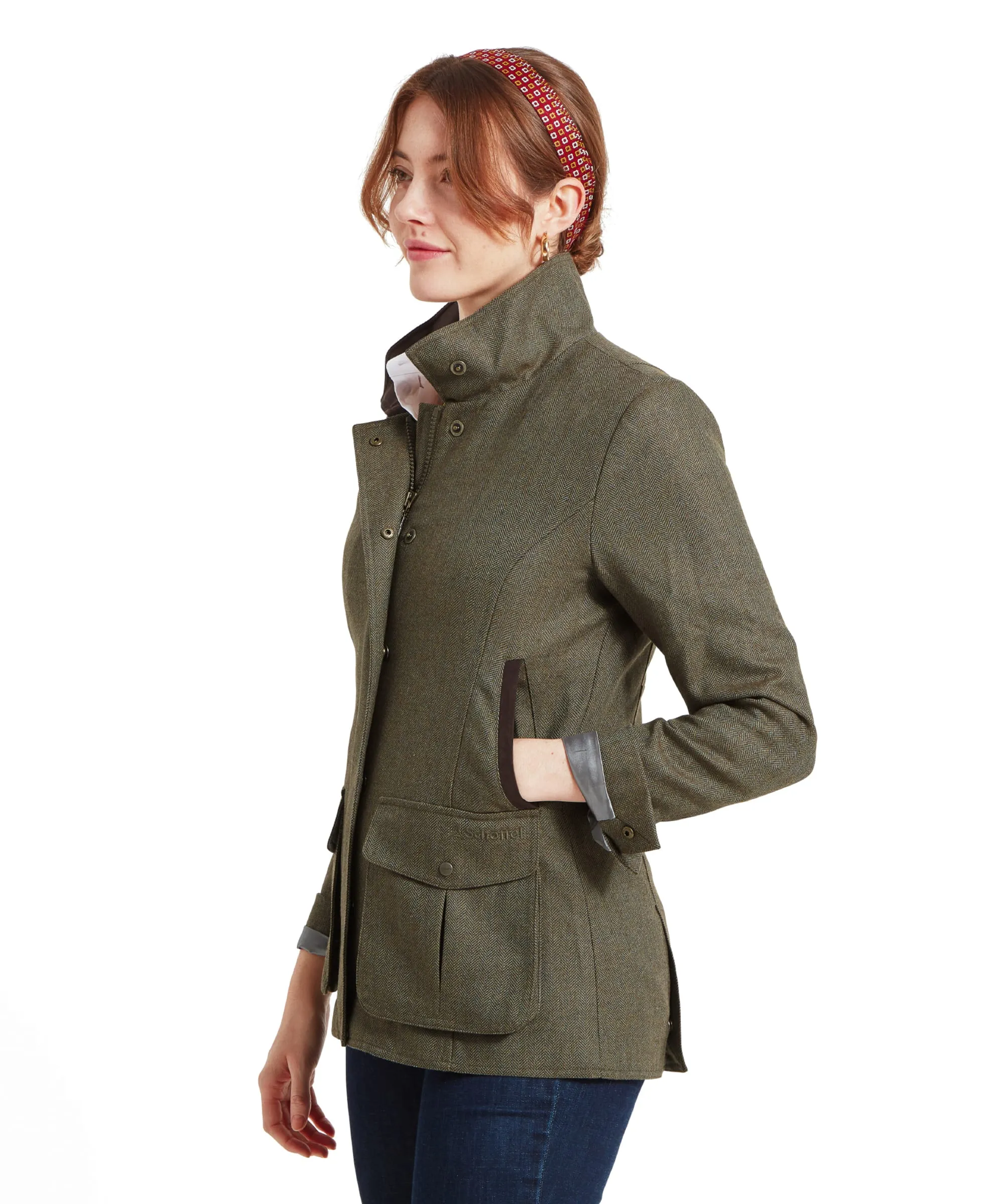 Lilymere Tweed Jacket - Loden Green Herringbone Tweed sold by Schöffel product image thumbnail 4