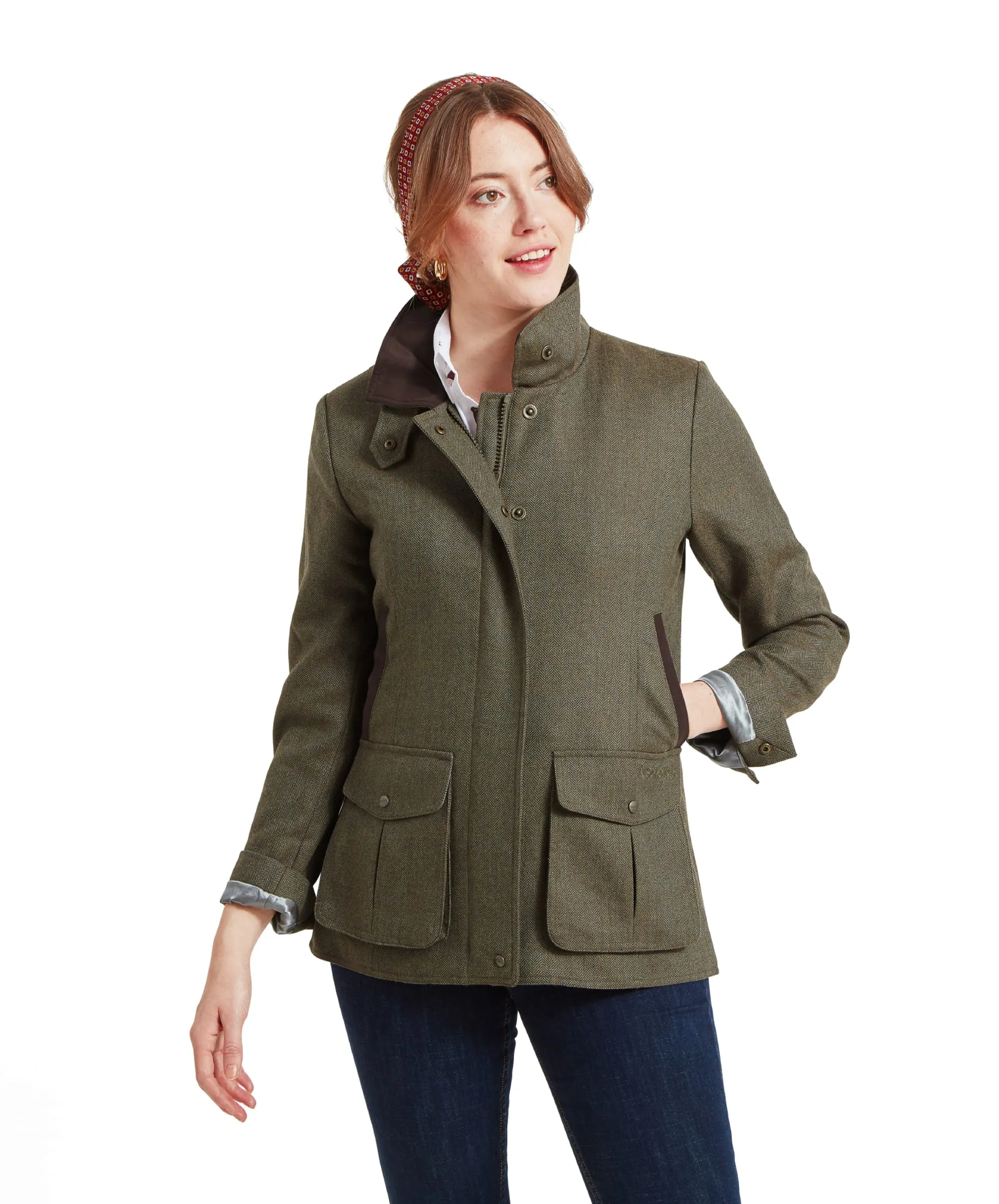 Lilymere Tweed Jacket - Loden Green Herringbone Tweed sold by Schöffel product image thumbnail 2