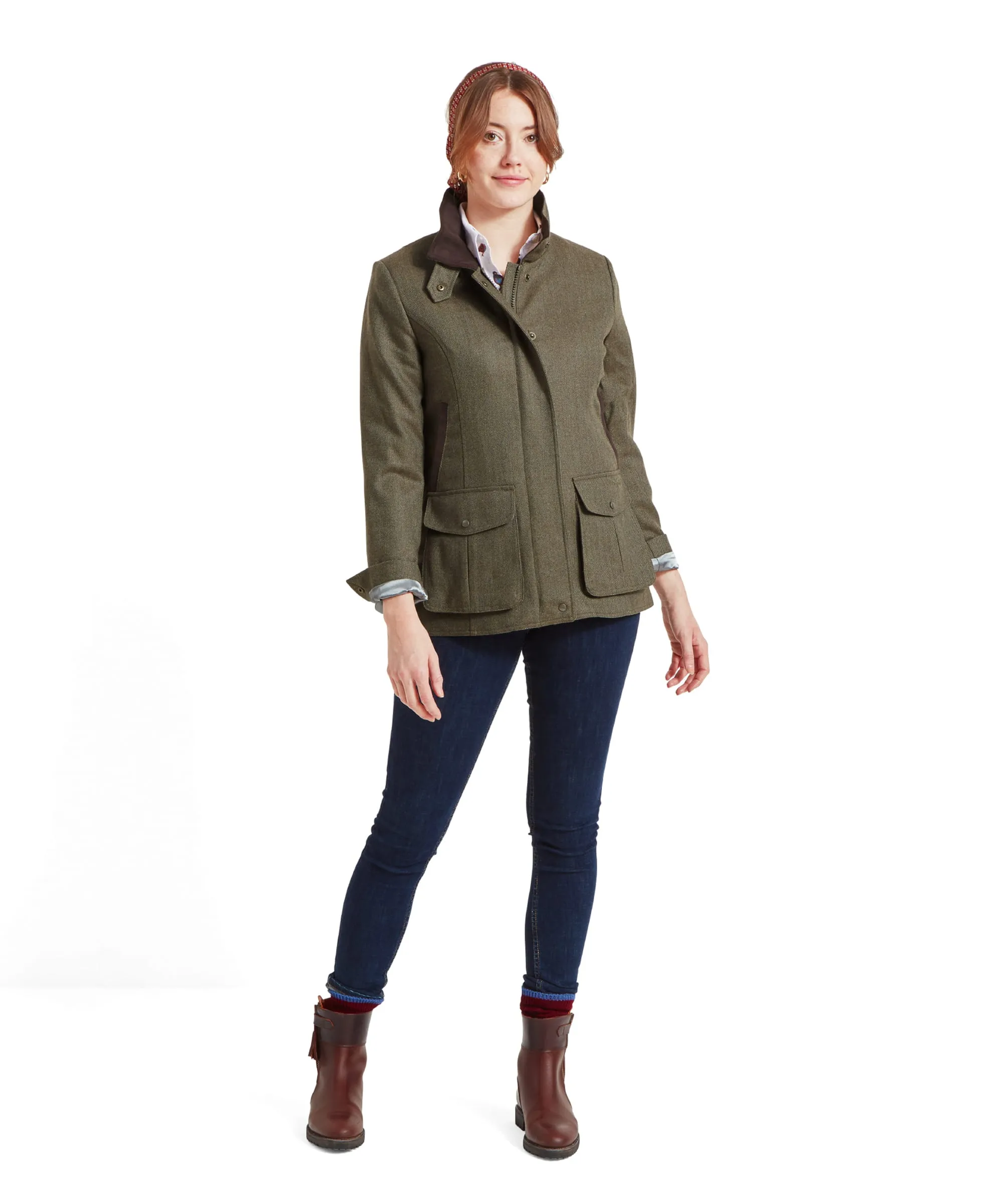 Lilymere Tweed Jacket - Loden Green Herringbone Tweed sold by Schöffel product image thumbnail 3