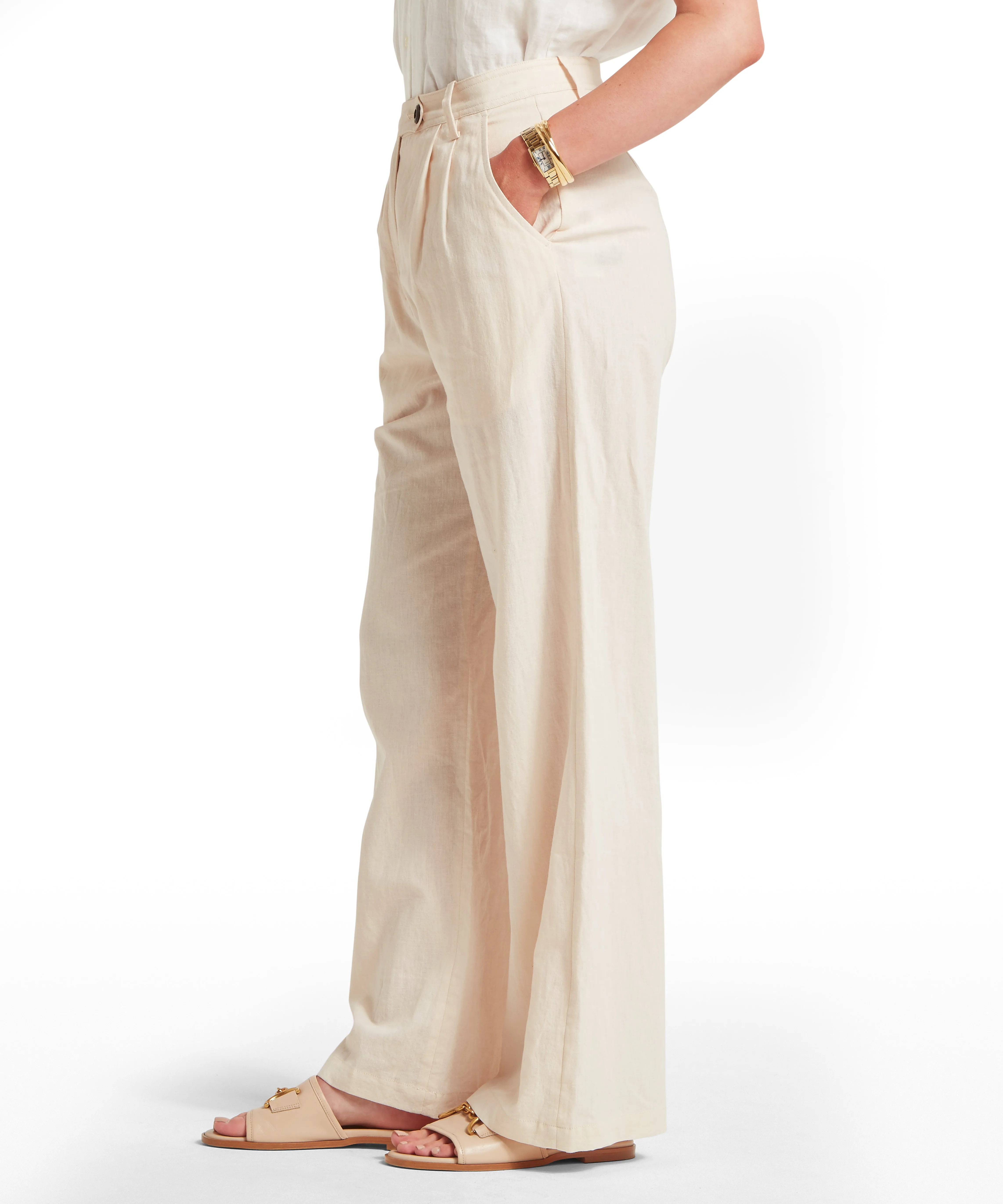Dahlia Linen Trousers - Oat sold by Schöffel product image thumbnail 4