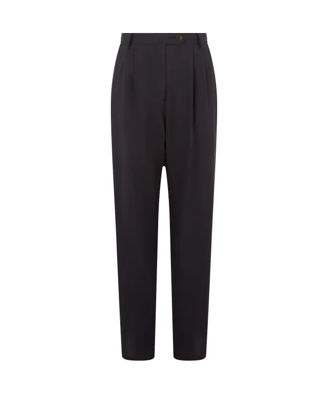 Dahlia Linen Trousers - Navy made by SchÃ¶ffel
