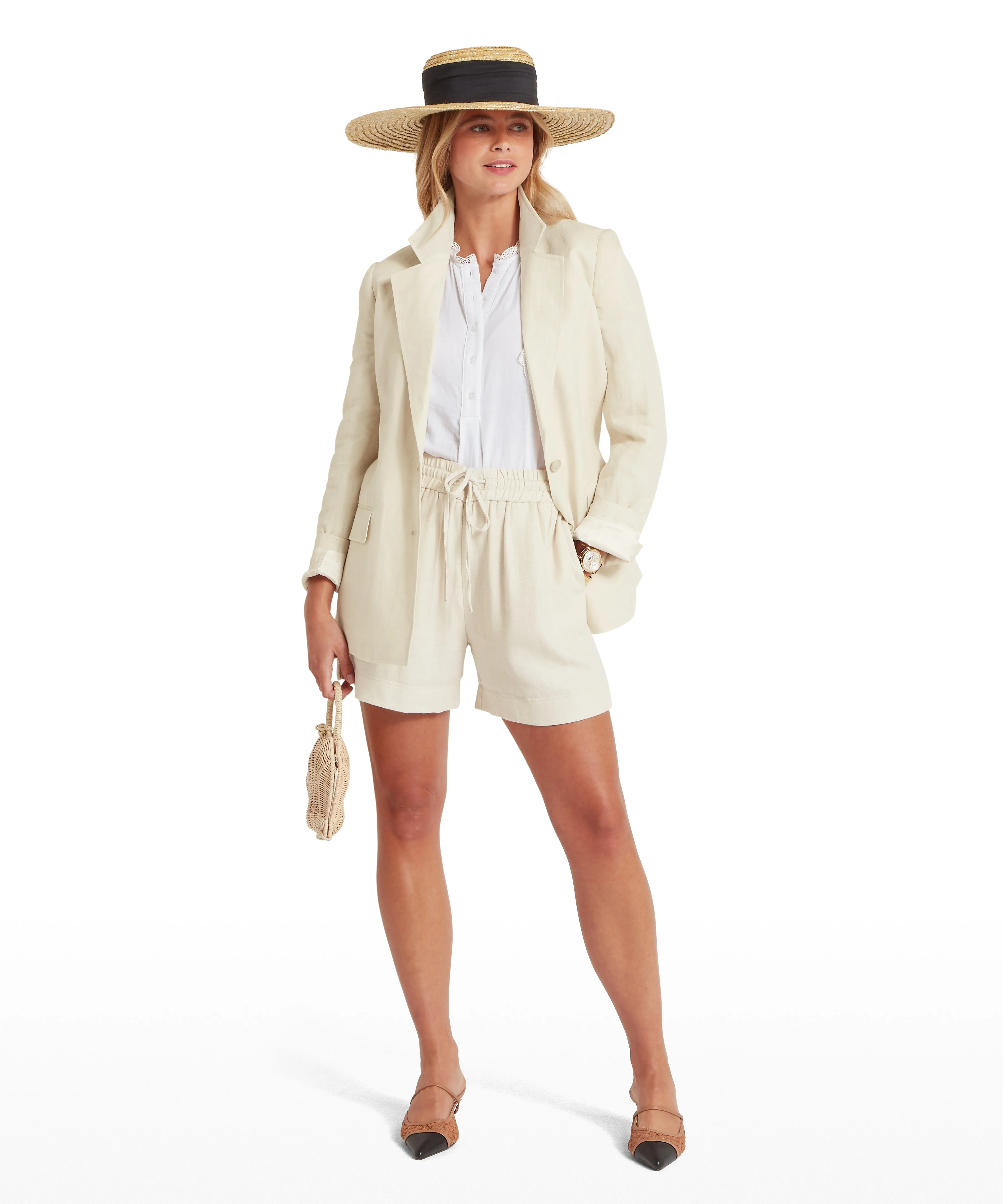 Henley Linen Blazer - Oat sold by Schöffel product image thumbnail 3