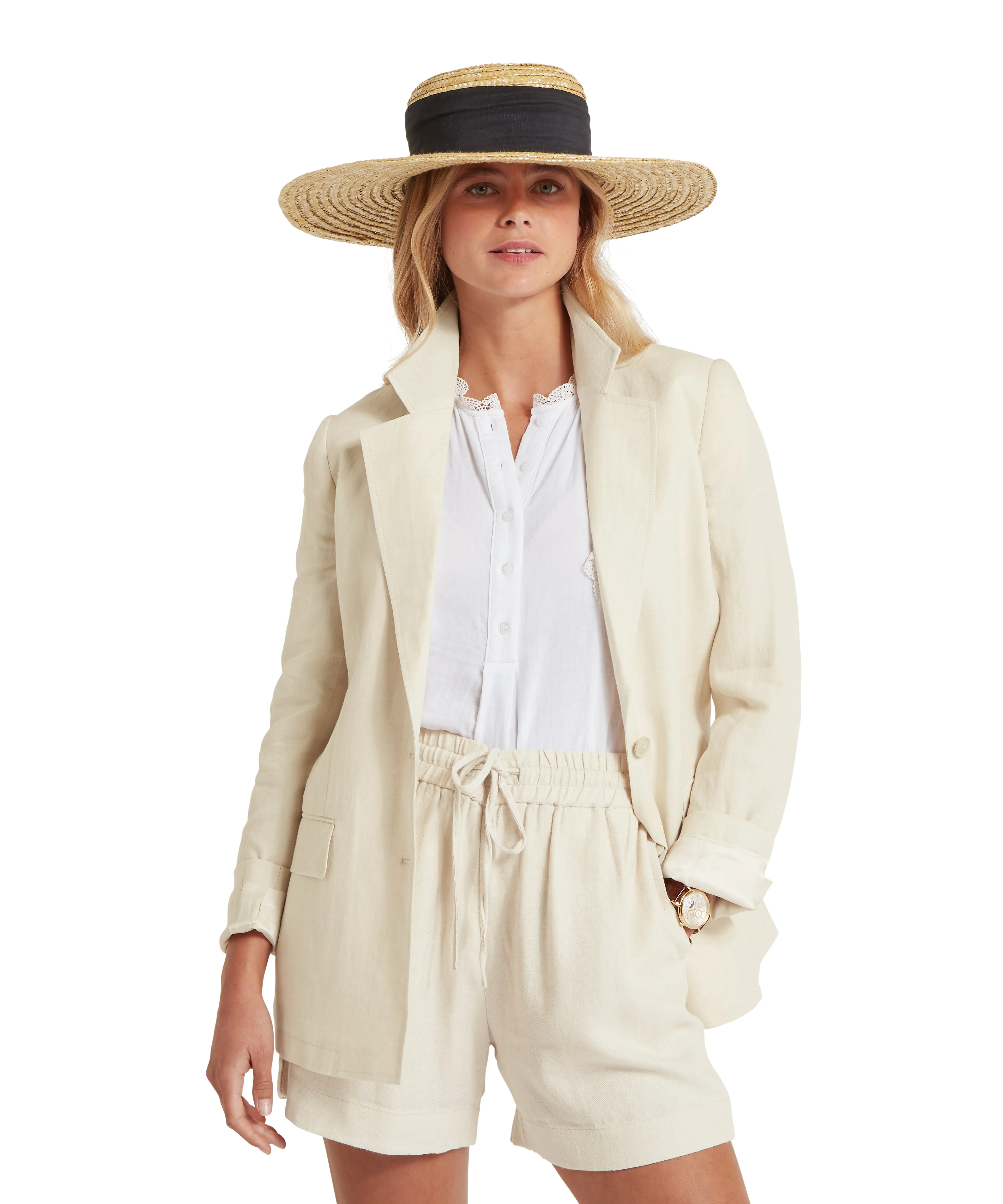 Henley Linen Blazer - Oat sold by Schöffel product image thumbnail 2