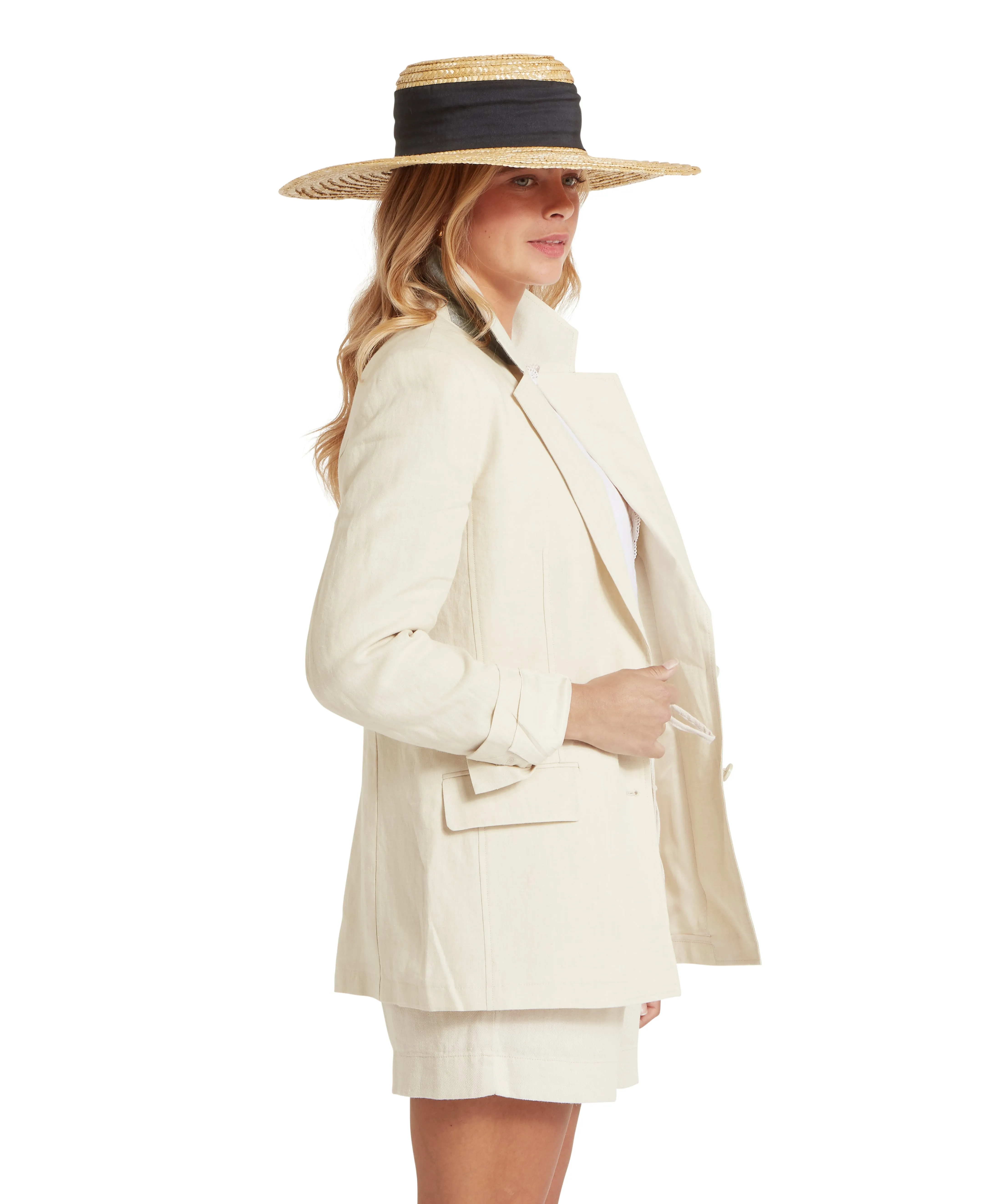 Henley Linen Blazer - Oat sold by Schöffel product image thumbnail 4