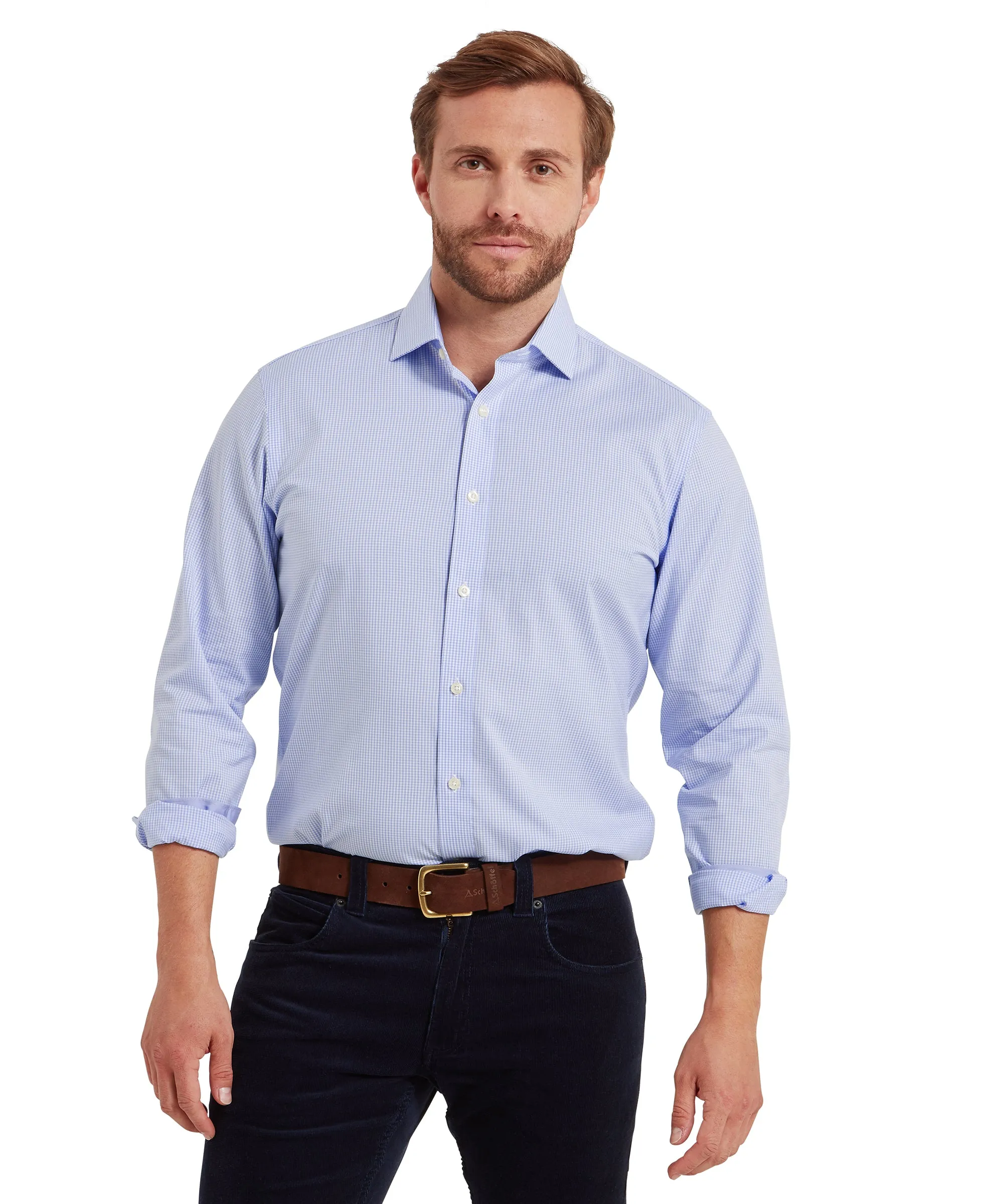 Greenwich Tailored Shirt - Micro Lt Blue Check sold by Schöffel product image thumbnail 2