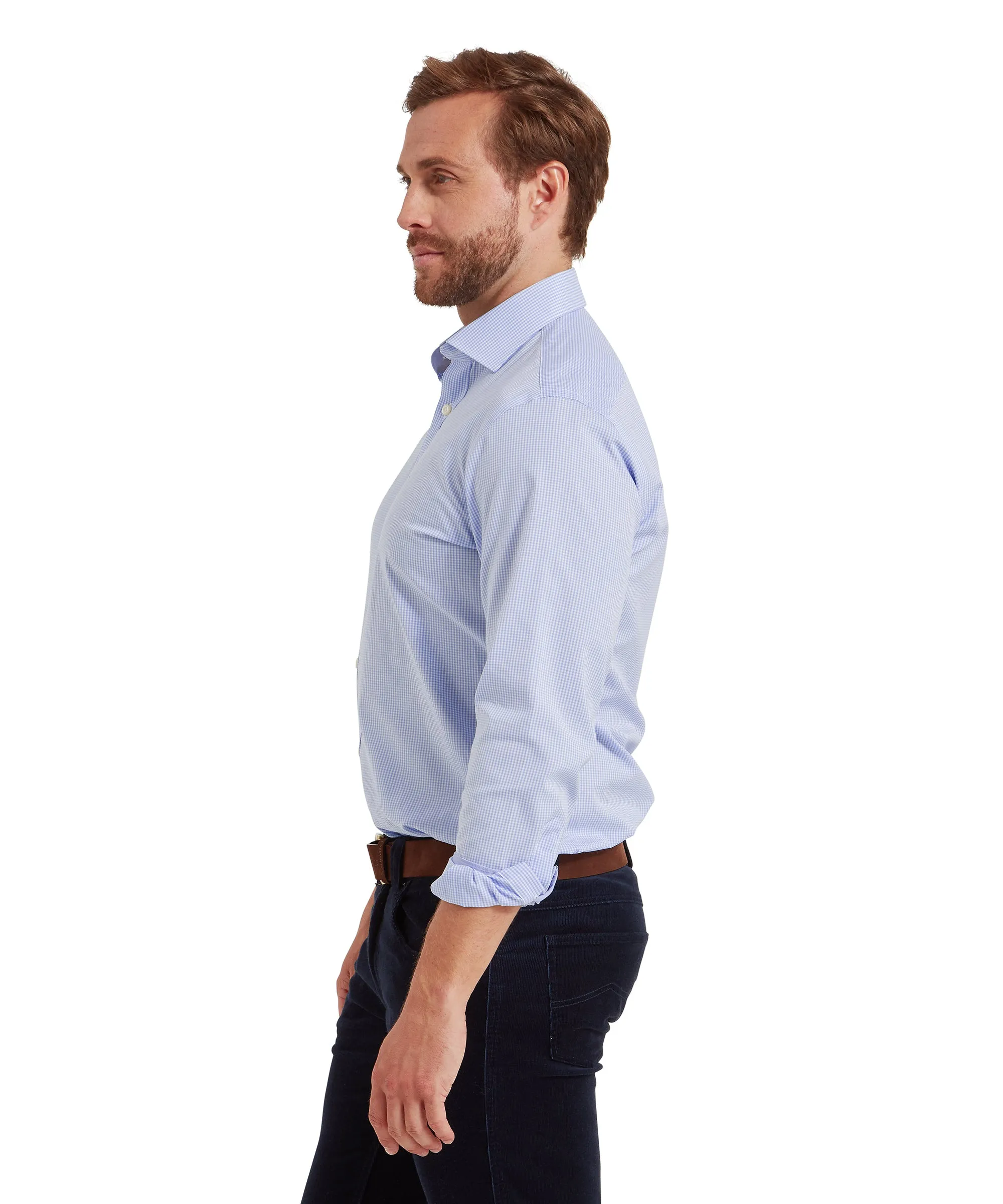 Greenwich Tailored Shirt - Micro Lt Blue Check sold by Schöffel product image thumbnail 4