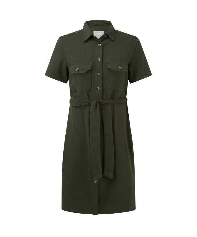 Daisy Linen Dress - Beetle Green made by SchÃ¶ffel