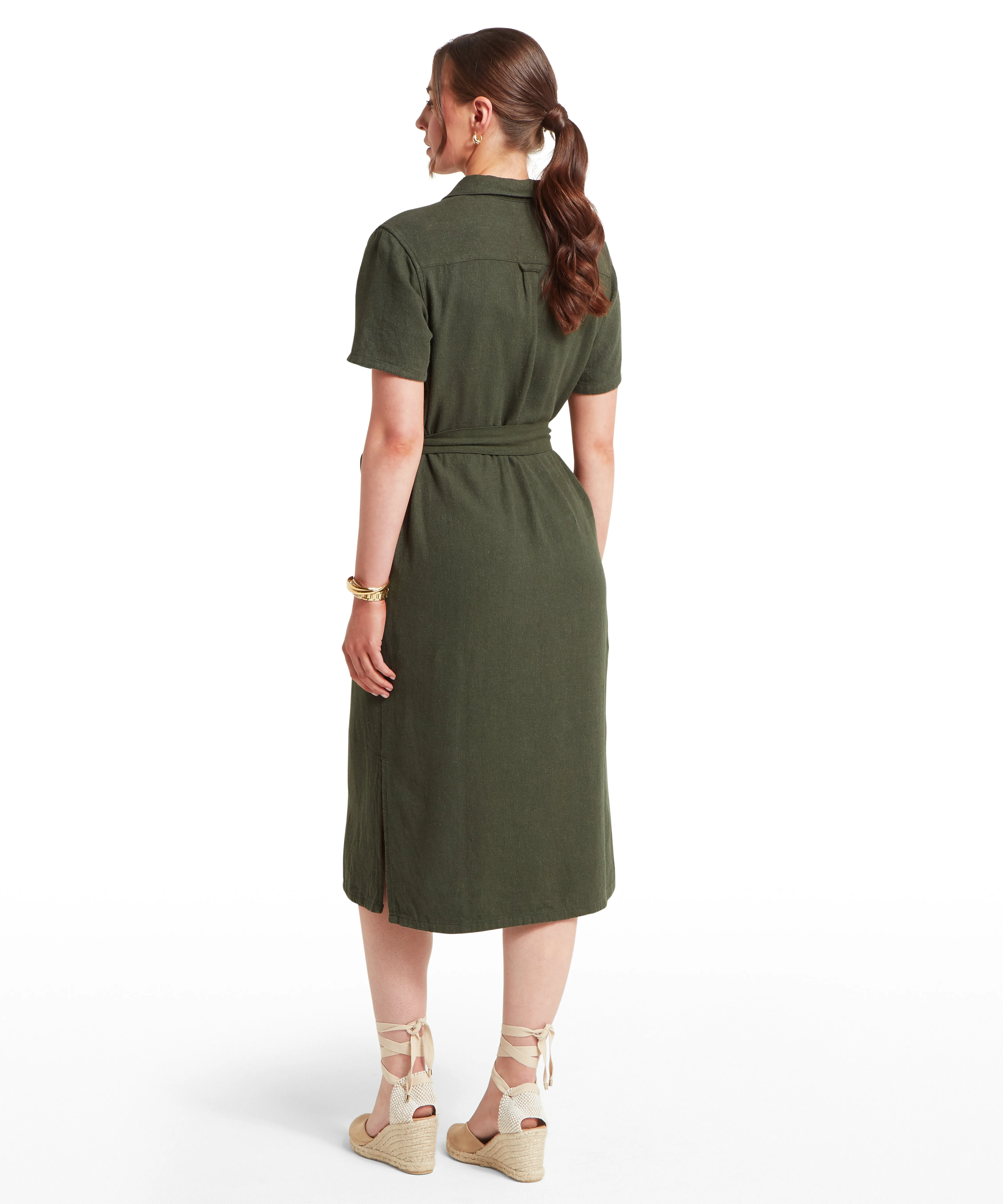 Daisy Linen Dress - Beetle Green sold by Schöffel product image thumbnail 4