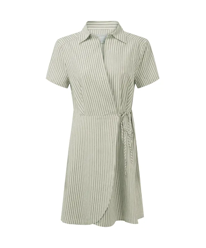 Fleur Linen Dress - Agave Green Stripe made by SchÃ¶ffel
