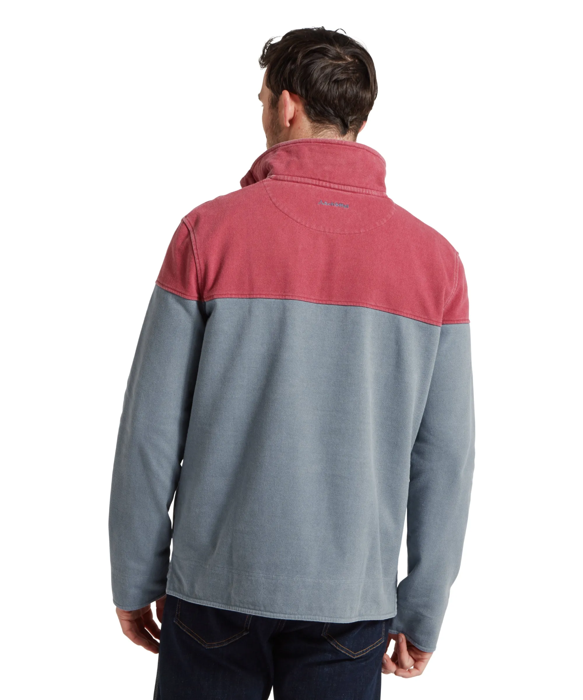 Helford Heritage Quarter Zip Sweatshirt - Slate Red/Dark Pigeon Blue sold by Schöffel product image thumbnail 5