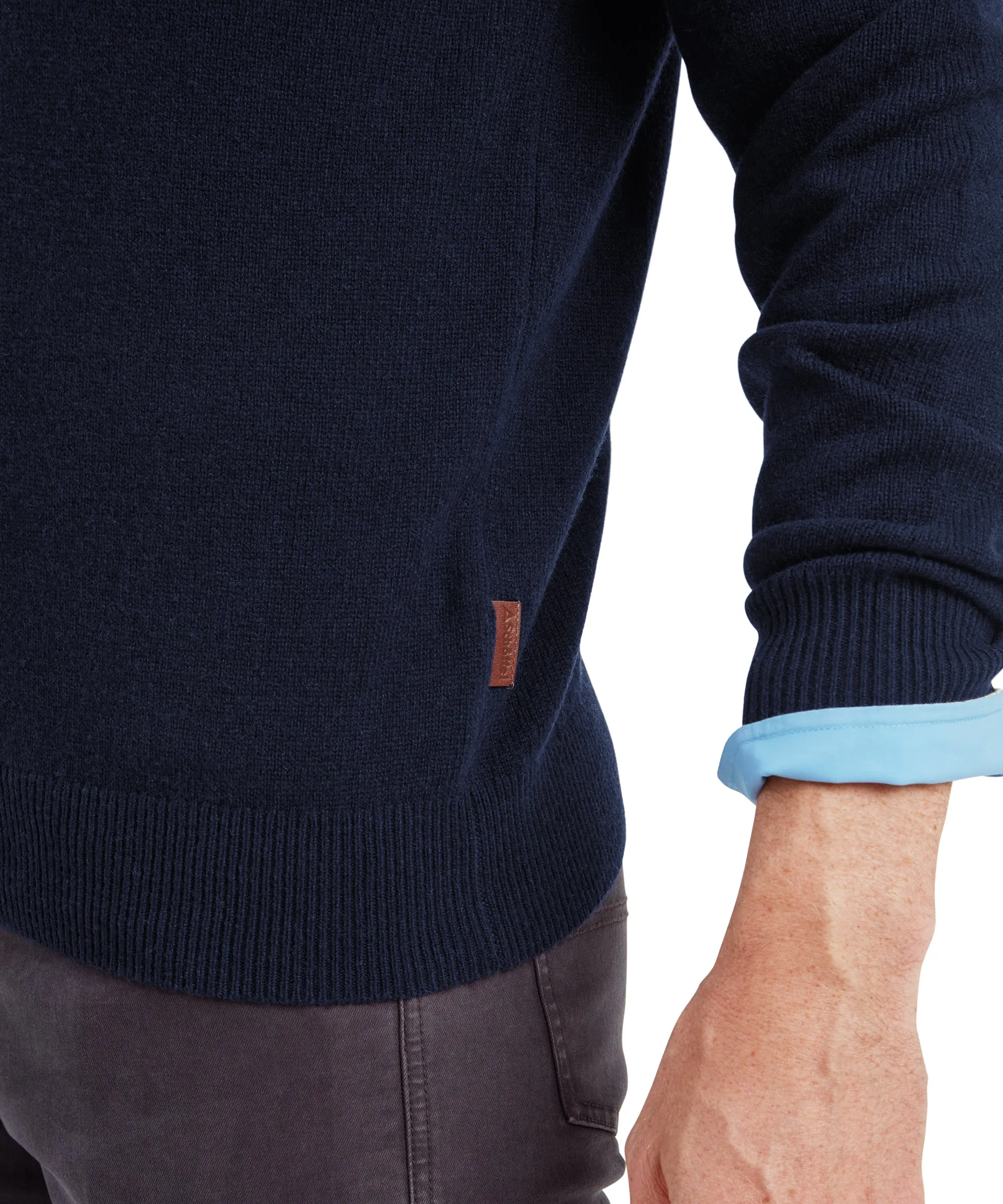 Lewis Lambswool Quarter Zip Jumper - Navy sold by Schöffel product image thumbnail 2