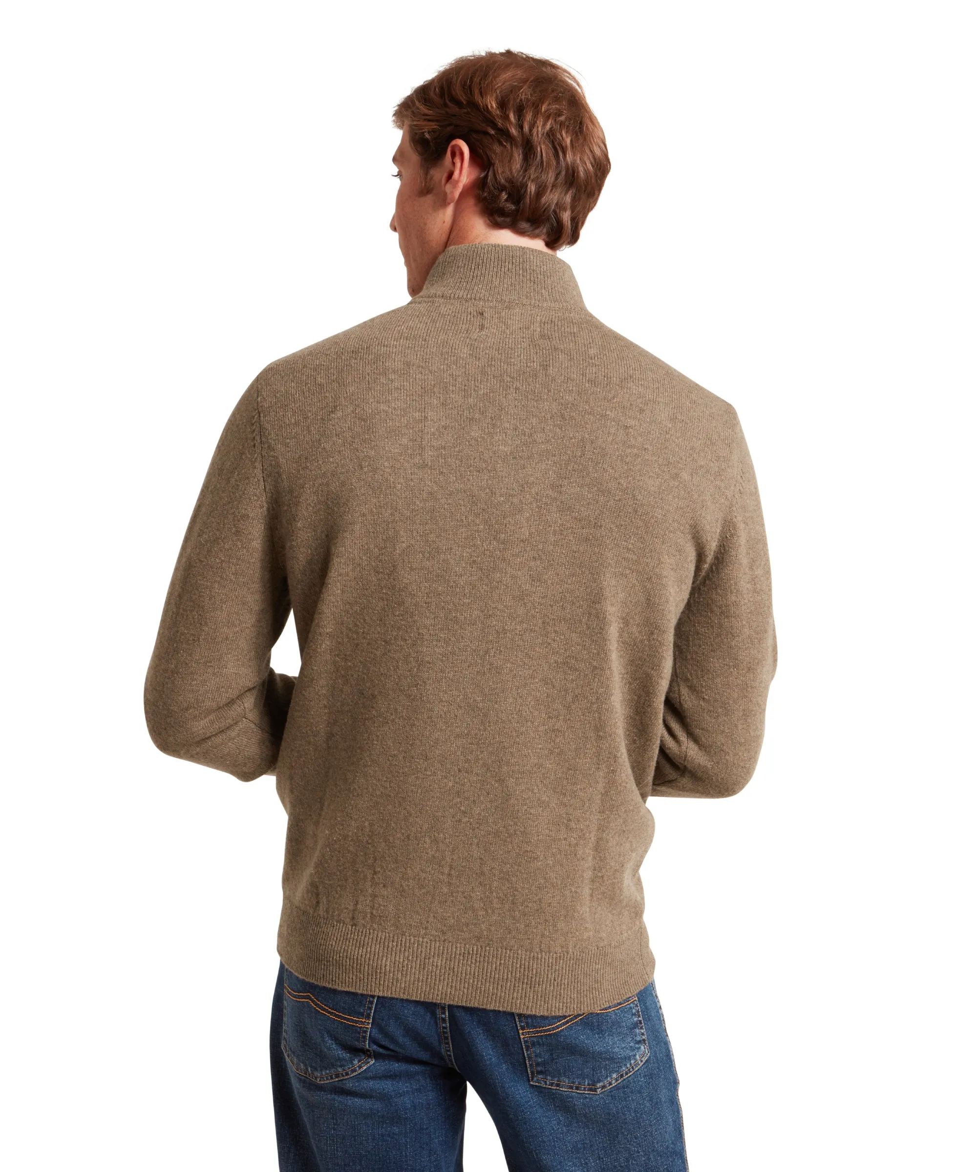 Lewis Lambswool Quarter Zip Jumper - Mushroom sold by Schöffel product image thumbnail 5