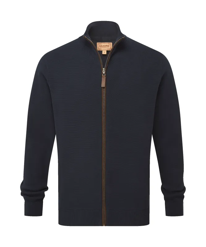 Marlow Full Zip Jumper - Navy made by SchÃ¶ffel