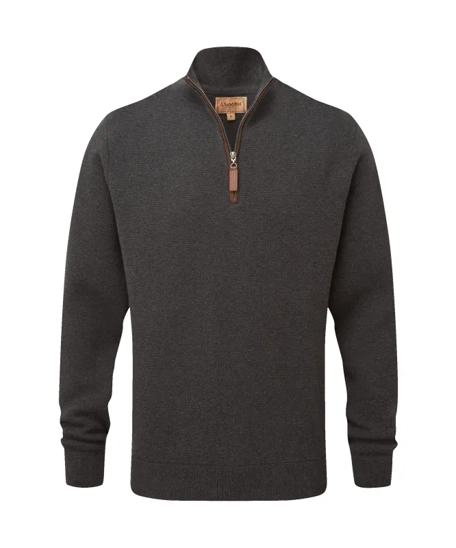 Marlow Quarter Zip Jumper - Charcoal made by SchÃ¶ffel