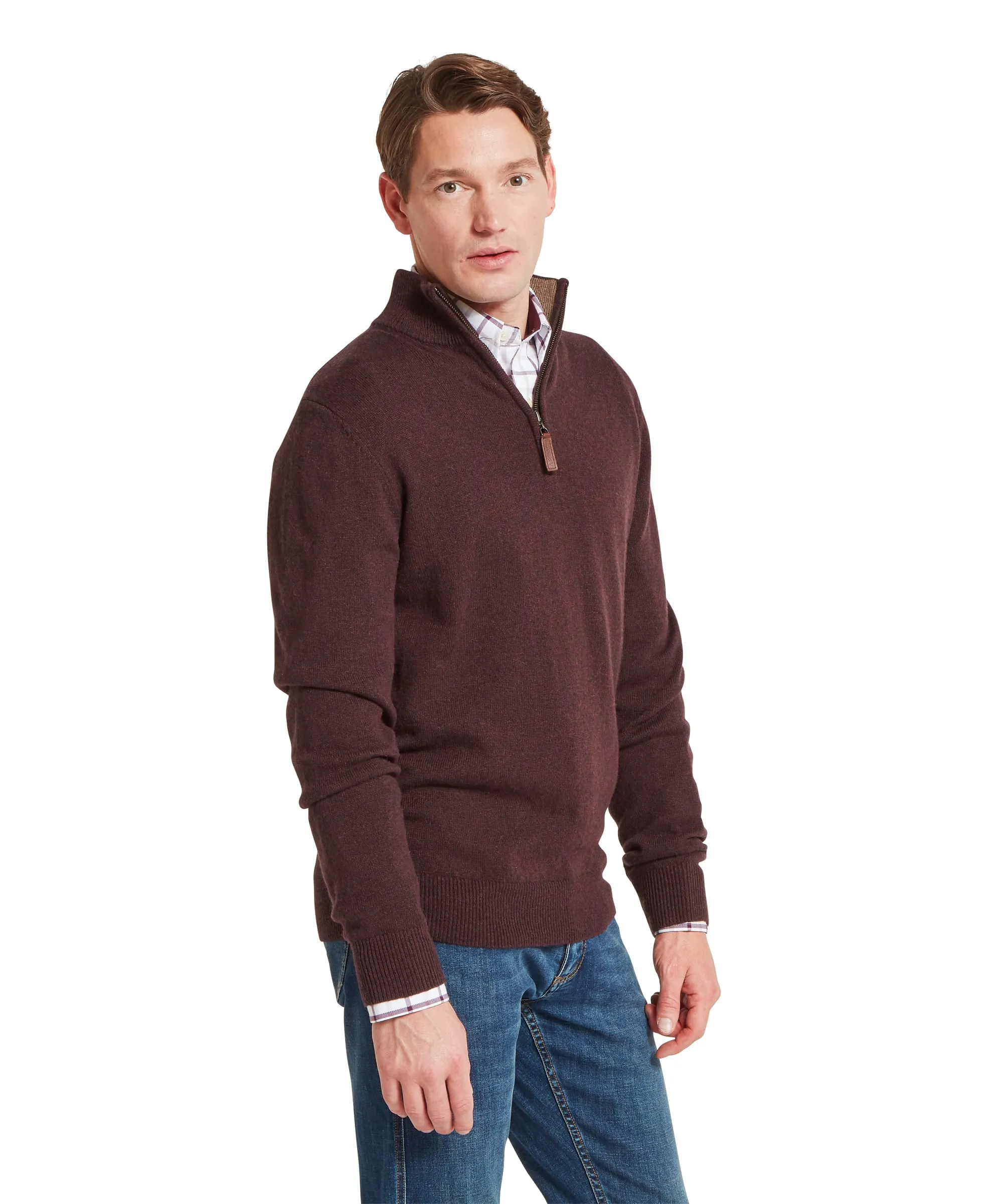 Lewis Lambswool Quarter Zip Jumper - Port sold by Schöffel product image thumbnail 4