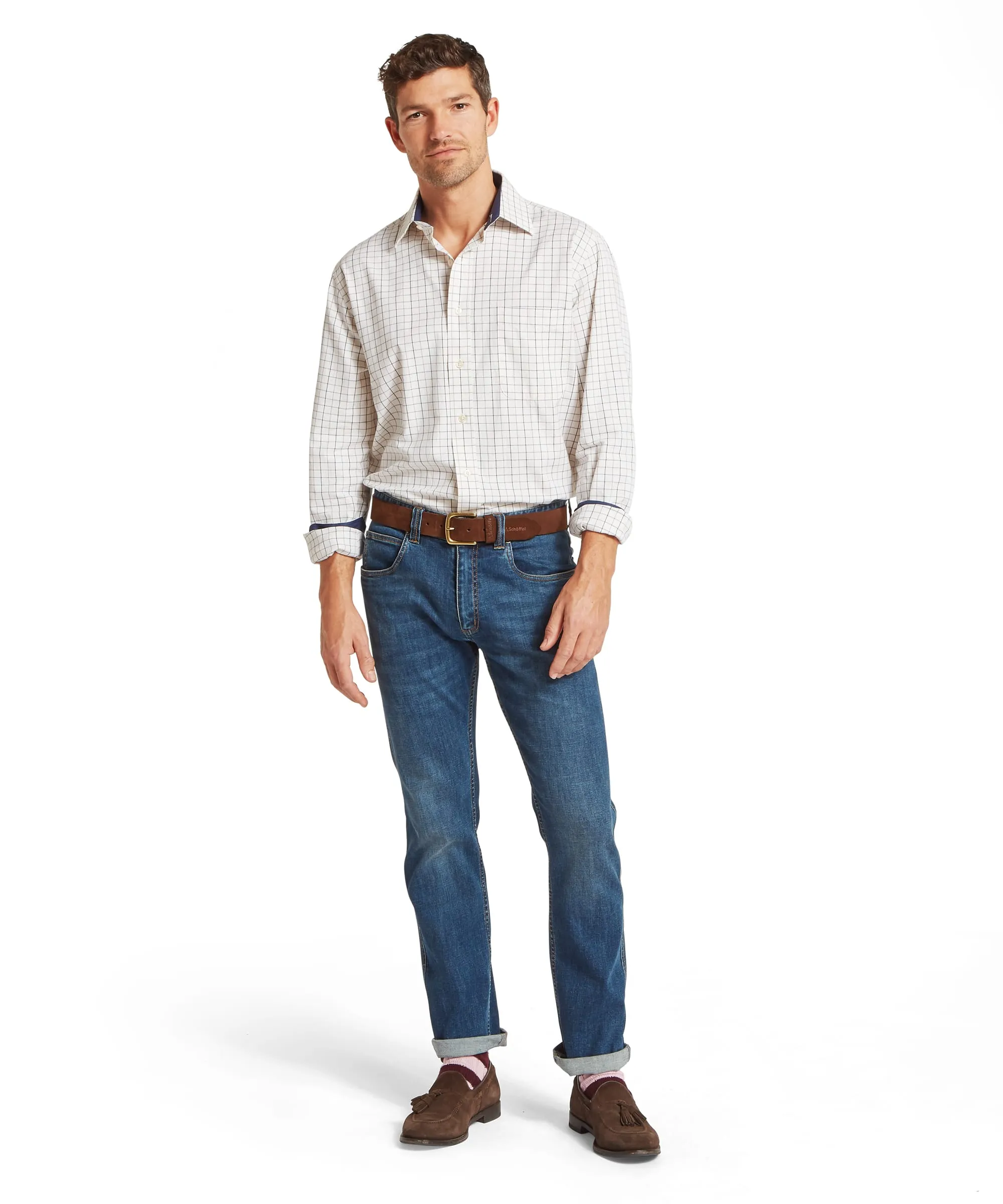 Burnham Tattersall Classic Shirt - Blueberry Tattersall sold by Schöffel product image thumbnail 3