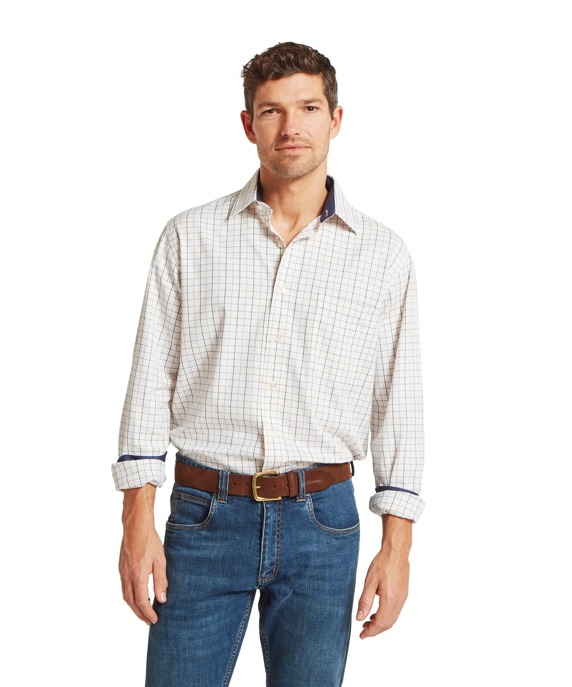 Burnham Tattersall Classic Shirt - Blueberry Tattersall sold by Schöffel product image thumbnail 2
