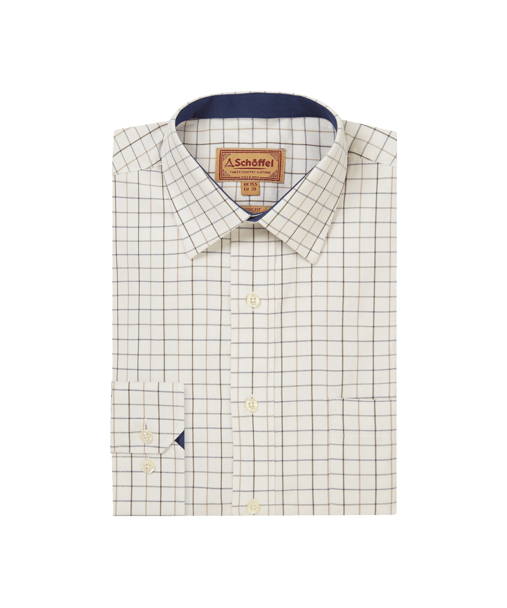 Burnham Tattersall Classic Shirt - Blueberry Tattersall sold by Schöffel