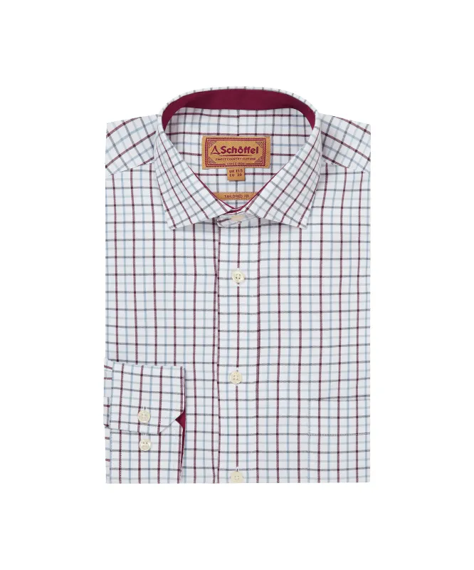 Milton Tailored Shirt - Port/Lake Blue Check made by SchÃ¶ffel