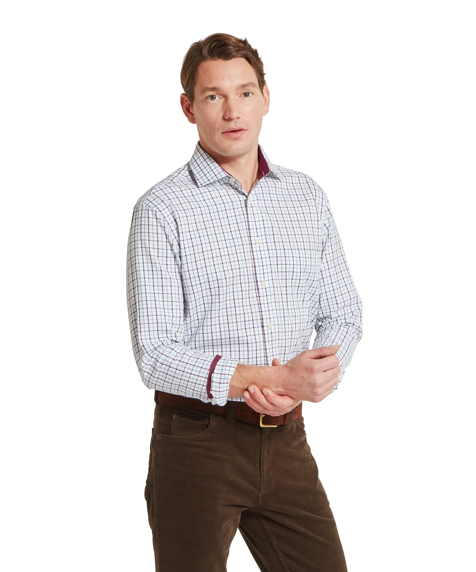 Milton Tailored Shirt - Port/Lake Blue Check sold by Schöffel product image thumbnail 4
