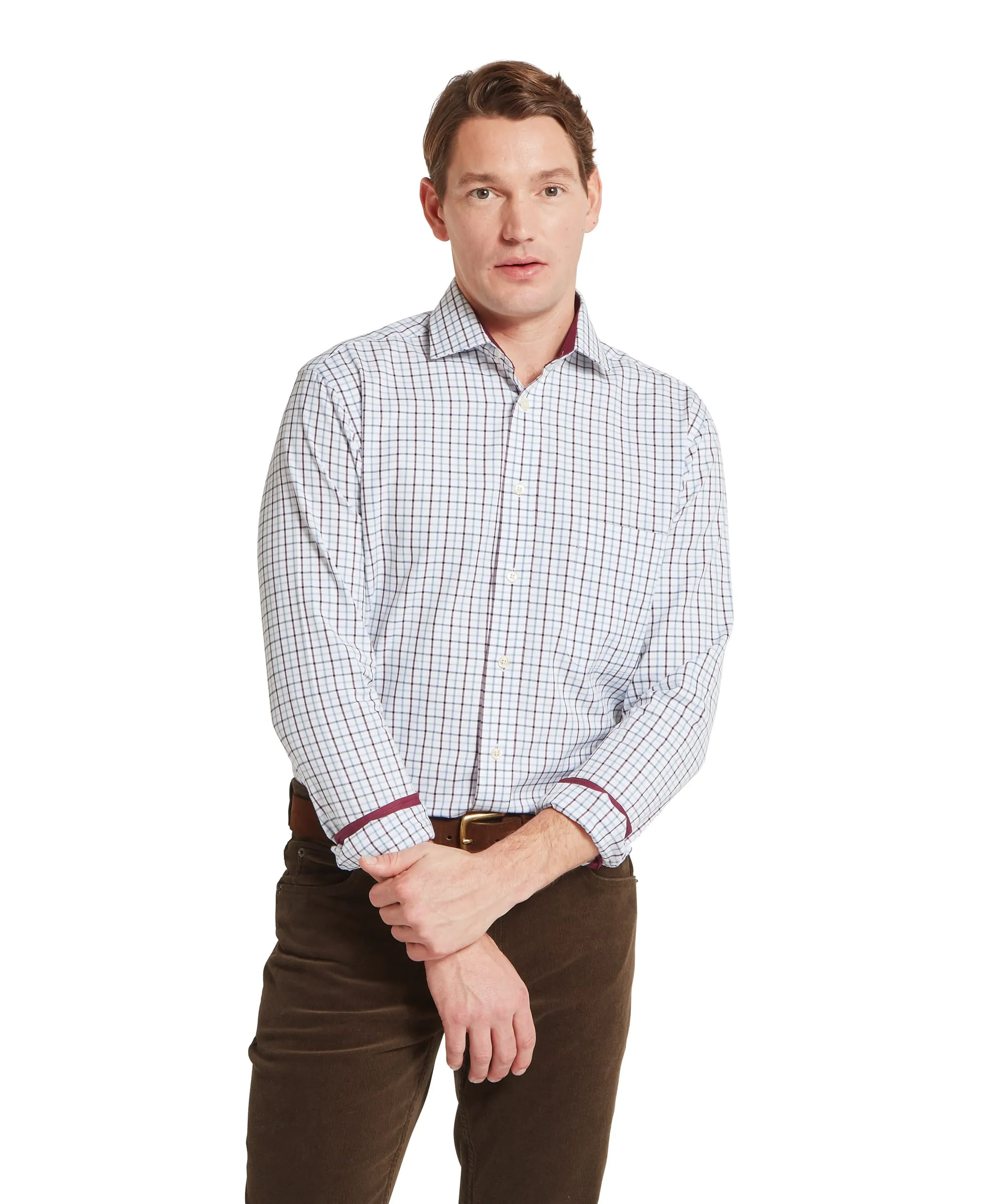Milton Tailored Shirt - Port/Lake Blue Check sold by Schöffel product image thumbnail 2