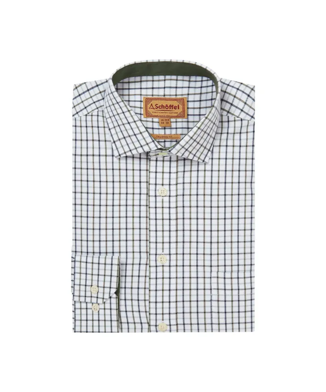 Milton Tailored Shirt - Blueberry/Dark Khaki Green made by SchÃ¶ffel