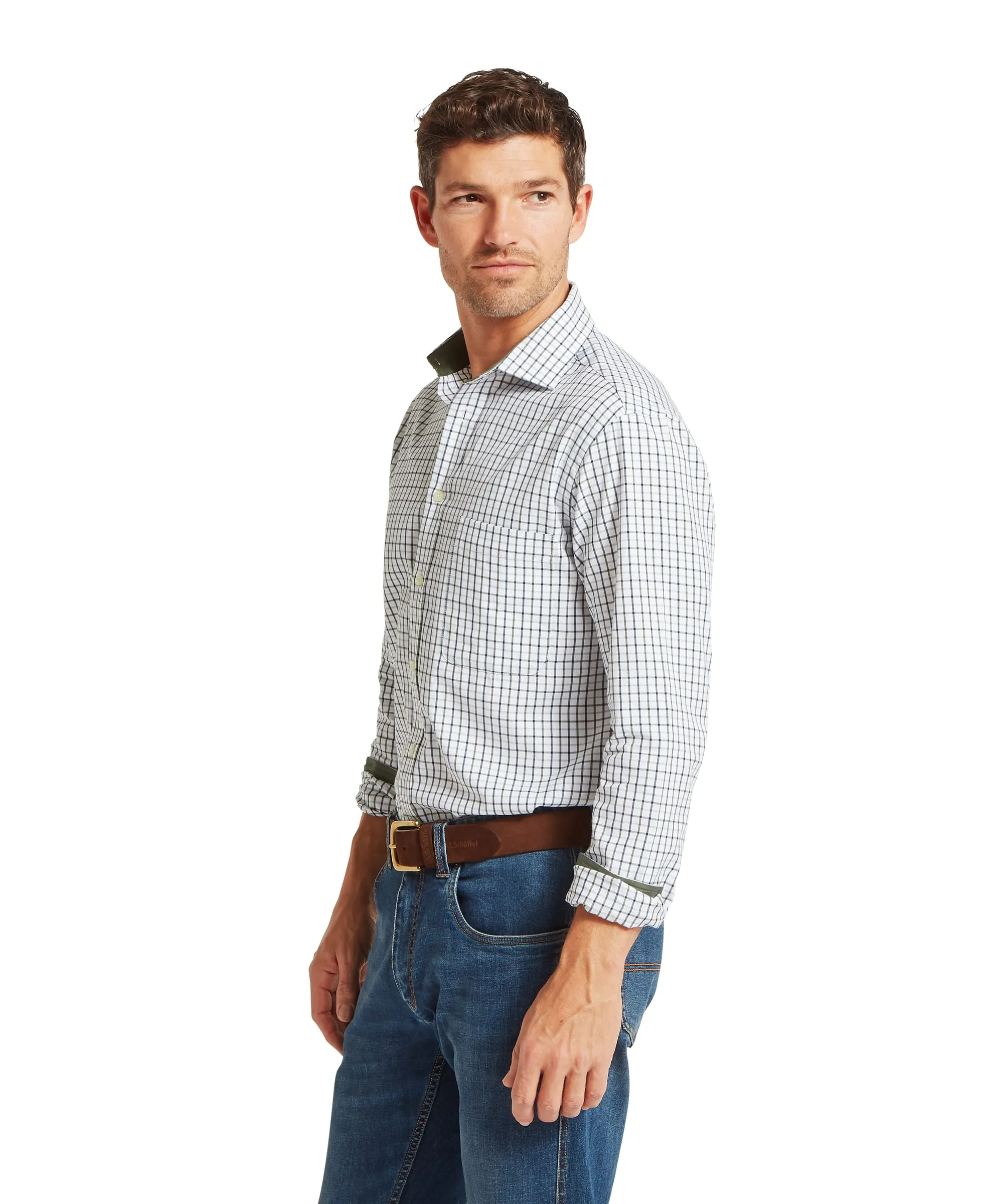 Milton Tailored Shirt - Blueberry/Dark Khaki Green sold by Schöffel product image thumbnail 4