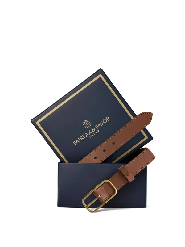 Claremont Belt - Tan Leather made by Fairfax & Favor