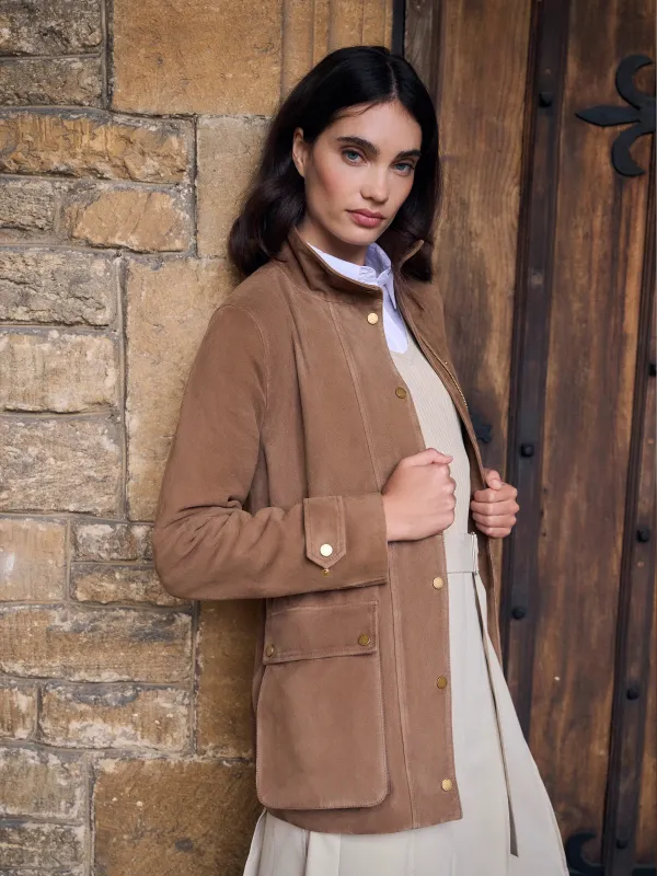 Iris Jacket - Mushroom Suede made by Fairfax & Favor