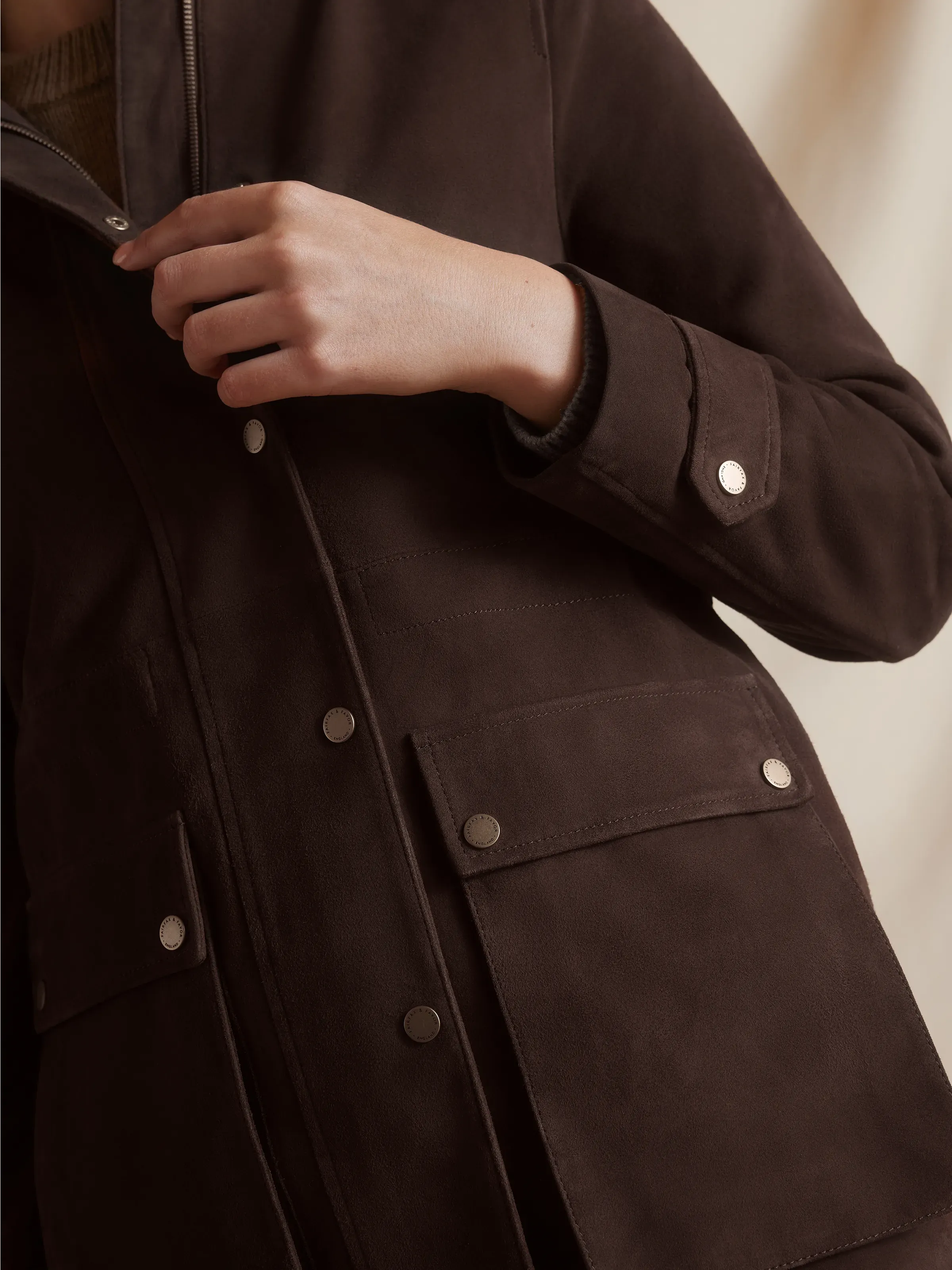 Iris Jacket - Chocolate Suede sold by Fairfax & Favor product image thumbnail 4
