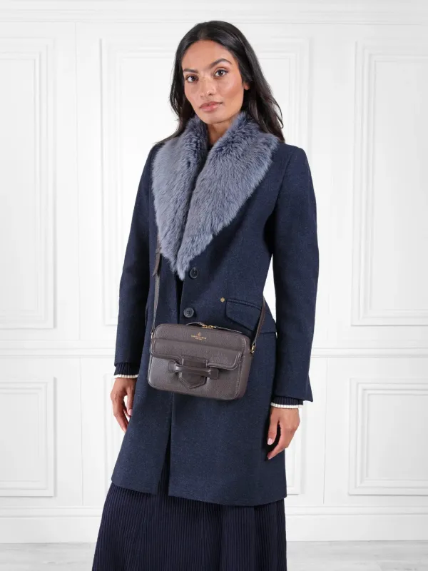 Harriet - Navy Herringbone made by Fairfax & Favor