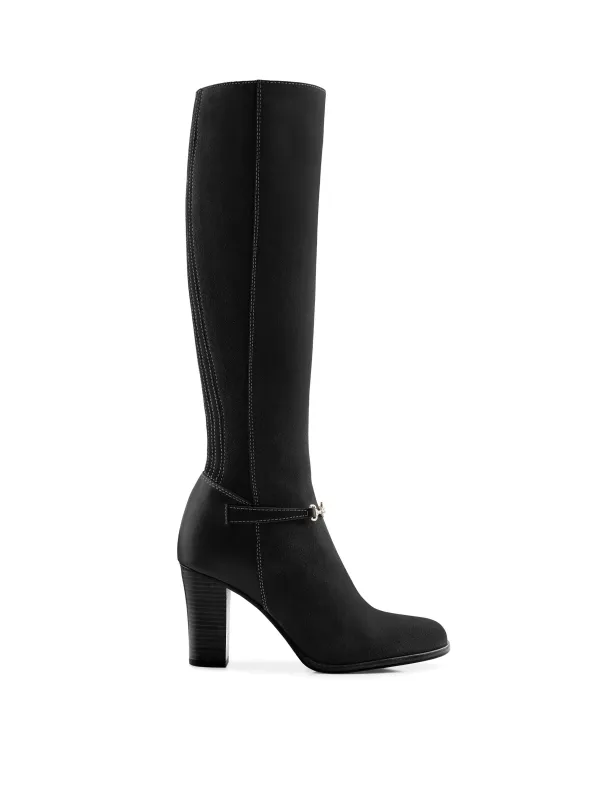 Heeled Octavia (Narrow Fit) - Black Suede made by Fairfax & Favor