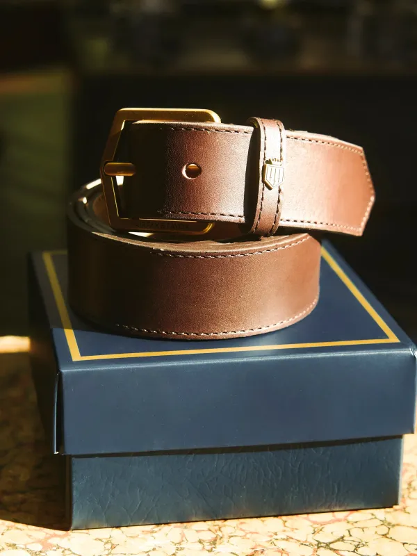Wentworth Belt - Mahogany made by Fairfax & Favor