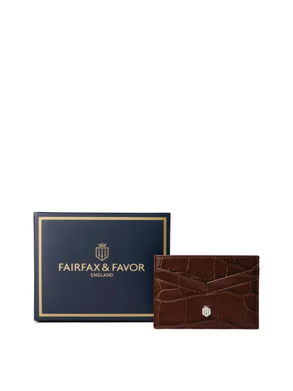 Signature Card Holder - Conker Brown Leather made by Fairfax & Favor