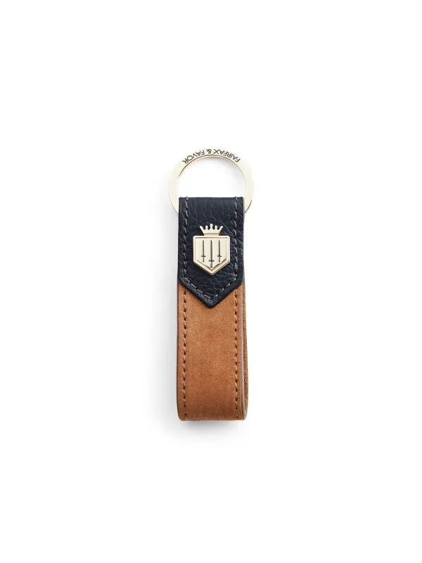 Key Ring - Tan & Navy made by Fairfax & Favor