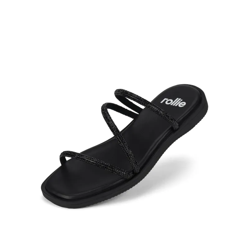 Sandal Slide Black Rhinestone sold by Rollie Nation
