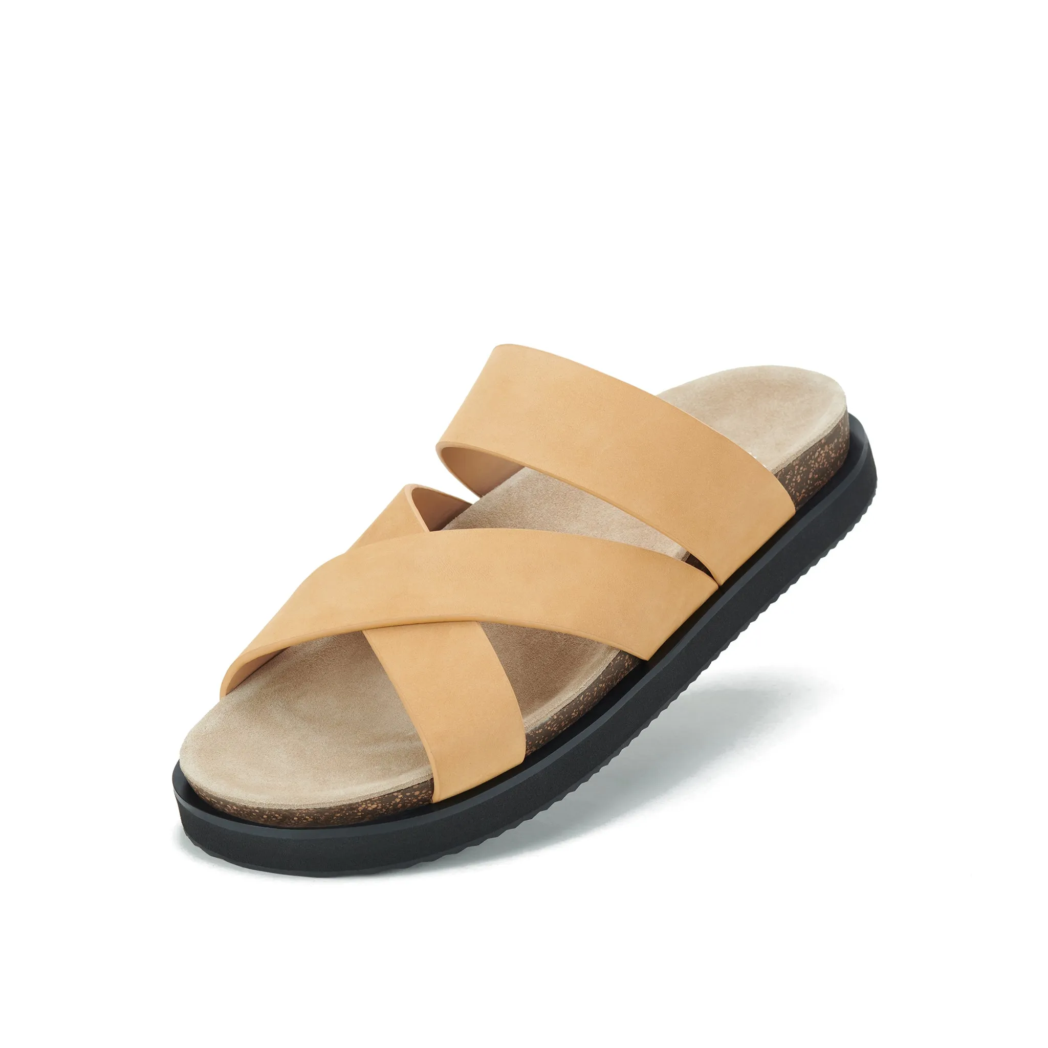 Rhodes Mens Cross Slide Wheat Nubuck sold by Rollie Nation