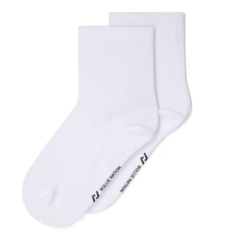 Rollie Nation Quarter Ribbed Socks White sold by Rollie Nation