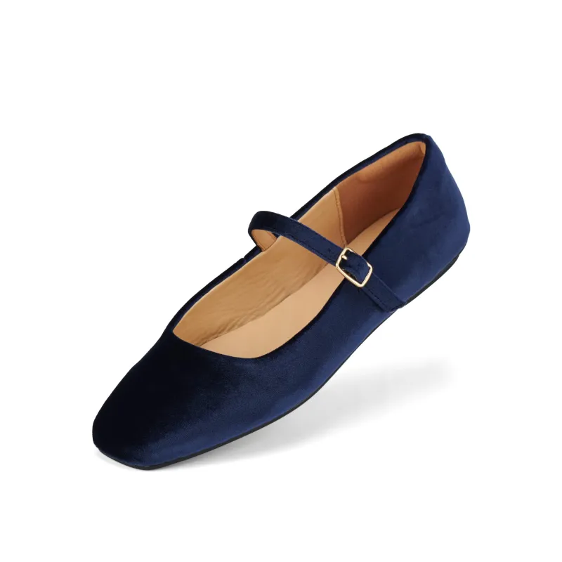 Mary Jane Navy Velvet made by Rollie Nation