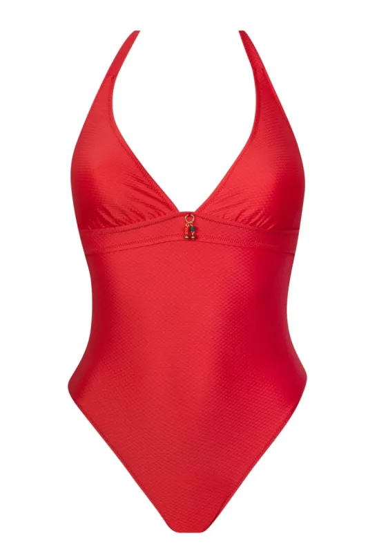 Antigel 07B La Vogueuse Non Wire Halter Swimsuit sold by Antigel