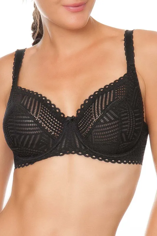 Antigel C37 Tressage Graphic Underwired half cup bra sold by Antigel