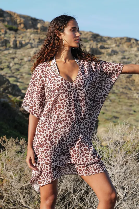Antigel B48 La Panthere Mystere Poncho Beach Cover-up sold by Antigel