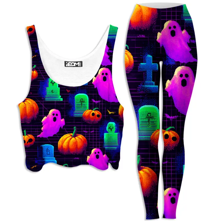 8 Bit Halloween Crop Top and Leggings Combo sold by iEDM