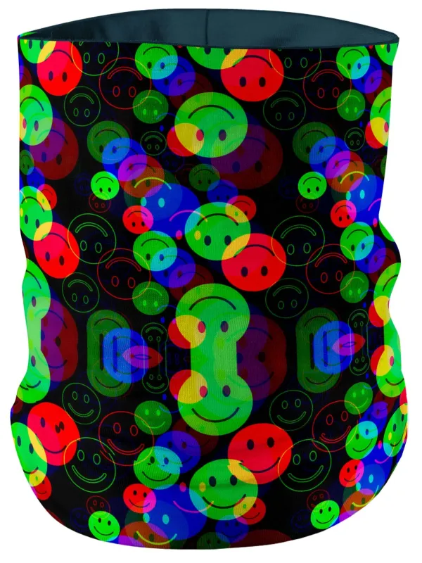 RGB Smile Glitch Bandana Mask sold by iEDM