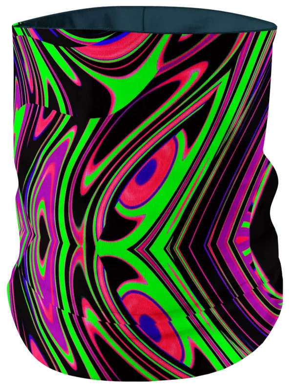 Pink and Green Blackout Drip Bandana Mask sold by iEDM
