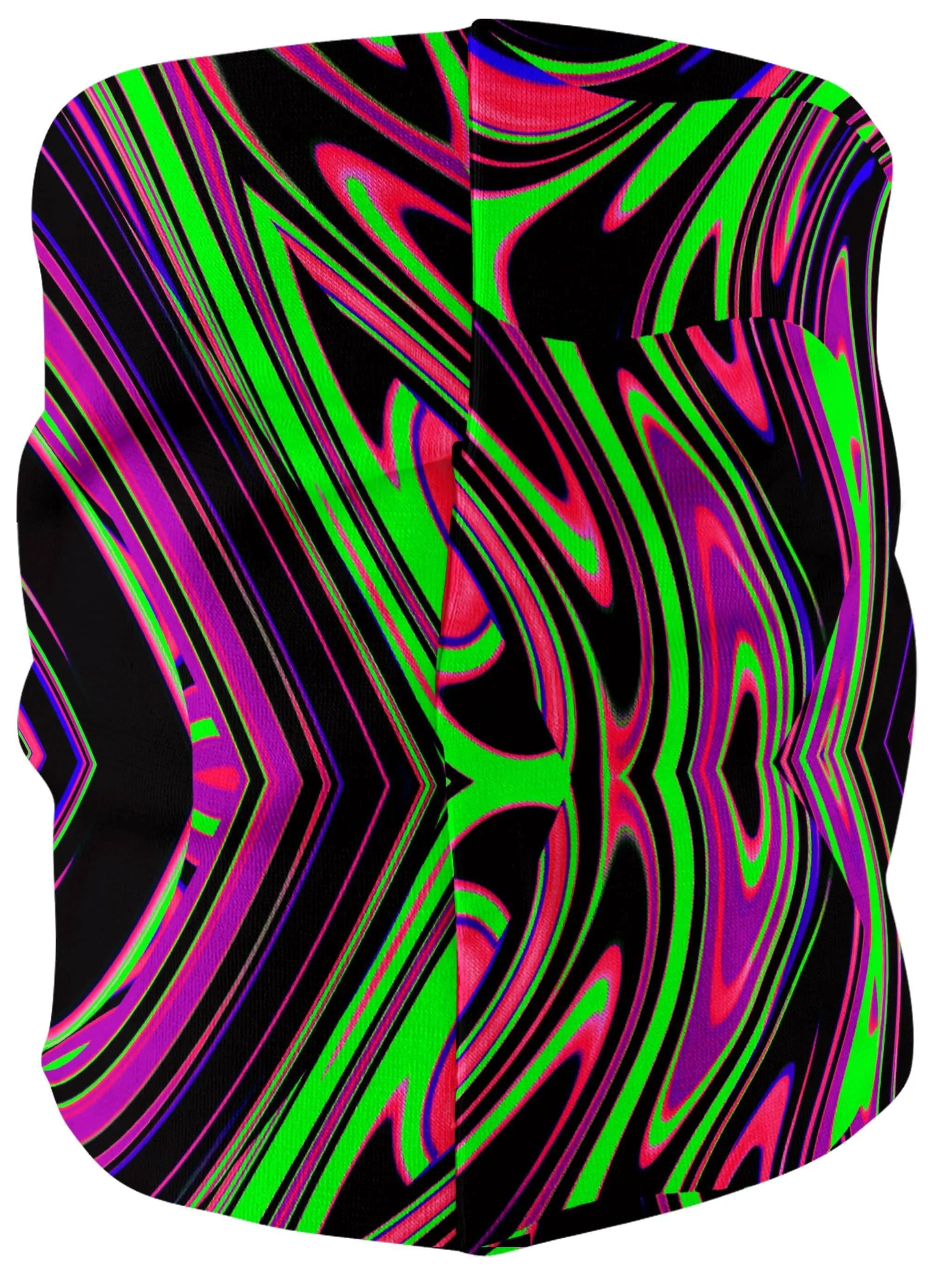 Pink and Green Blackout Drip Bandana Mask sold by iEDM product image thumbnail 2