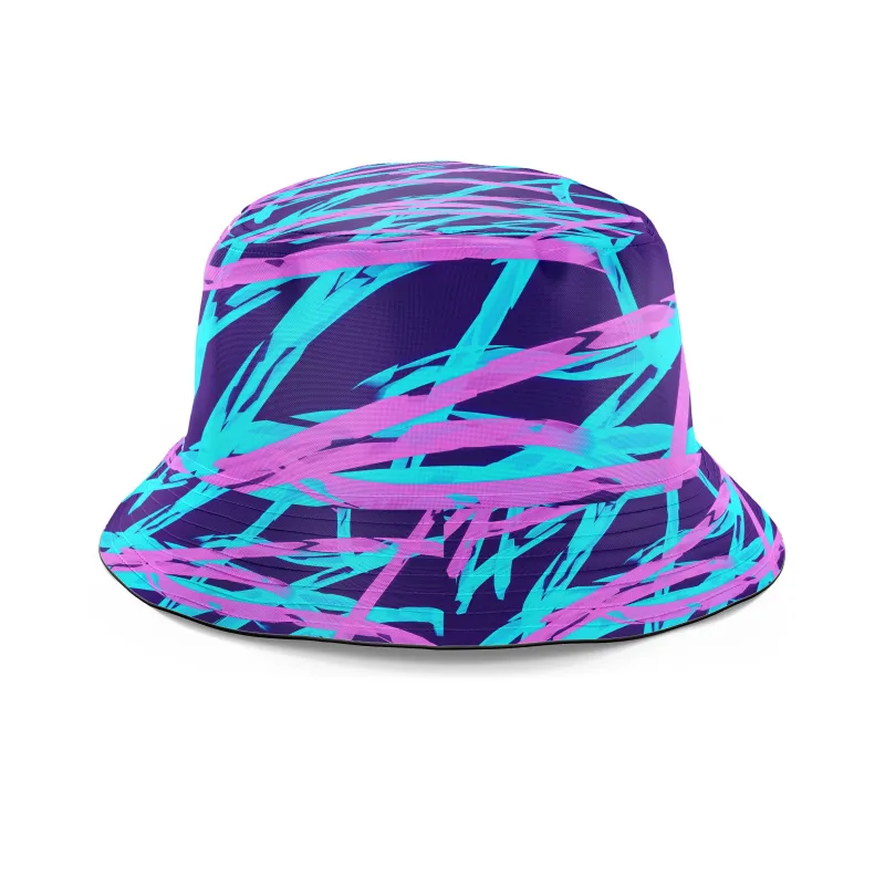 Purple and Blue Rave Abstract Bucket Hat sold by iEDM