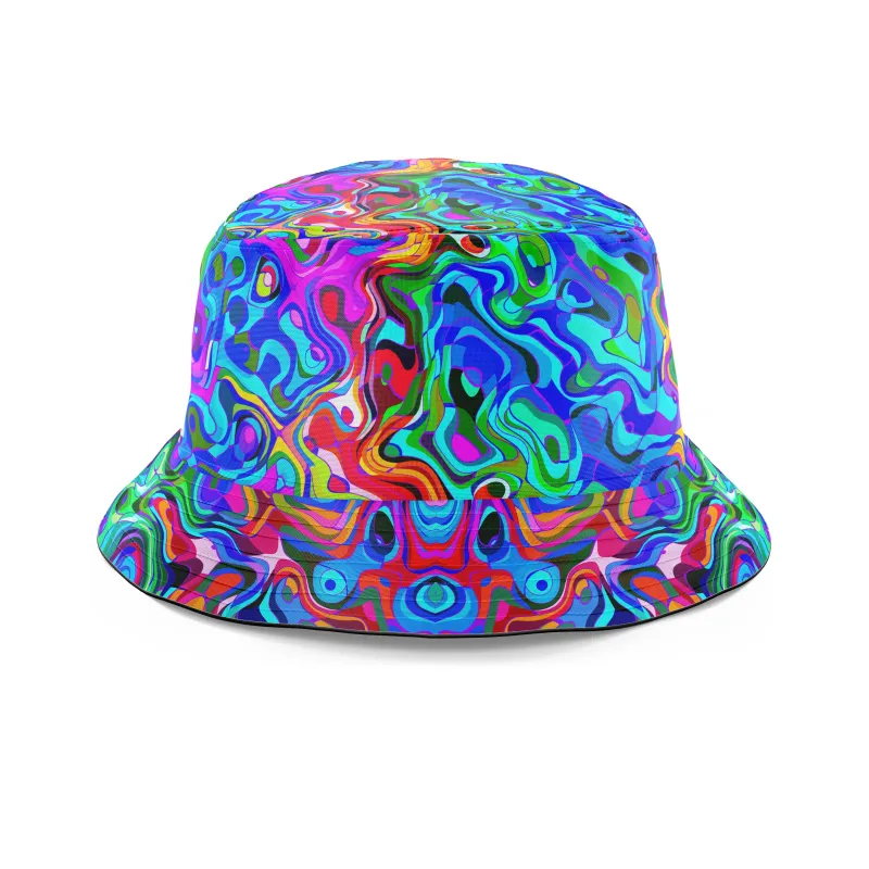 Rainbow Waves Bucket Hat sold by iEDM