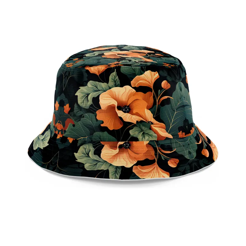 Tangerine Floral Bucket Hat sold by iEDM