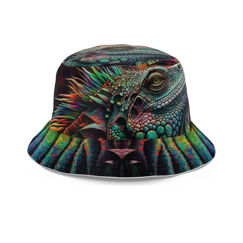 Psychedelic Giant Iguana 2.0 Bucket Hat sold by iEDM